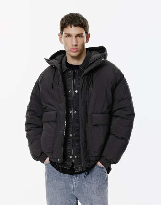 Pull&Bear - Piumino taglio corto nero