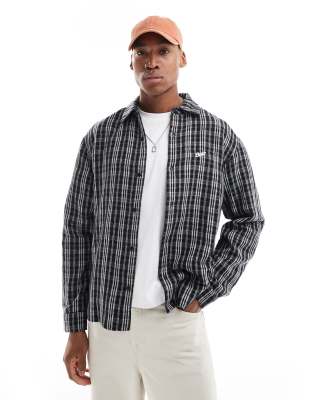 Pull & Bear Plaid Shirt In Black