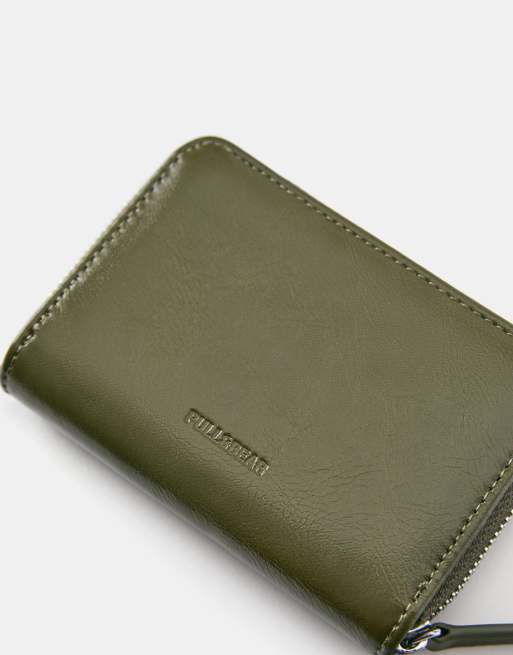 Pull&Bear Plain wallet in green, 3 of 4