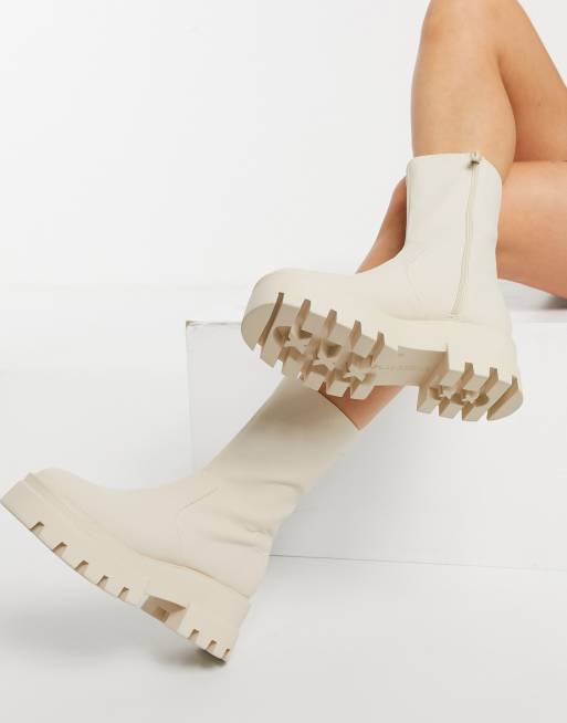 Cream cheap platform boots