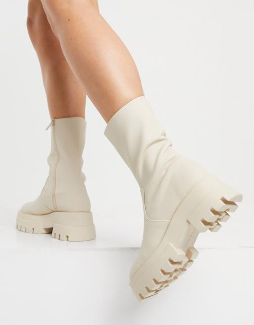 Beige best sale platform booties