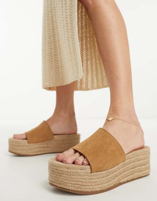 Pull&Bear platform espadrilles in brown