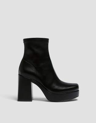 platform heel ankle boots