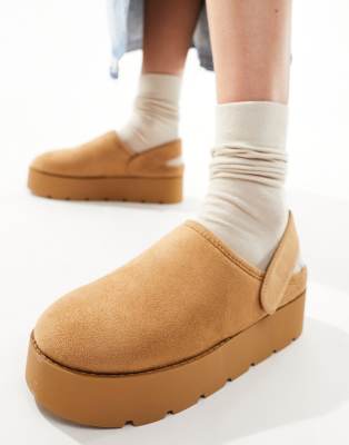 Pull&Bear Pull&Bear platform mule in brown