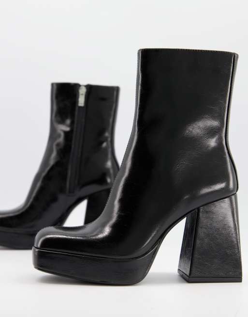 Pull&Bear platform sock boot in black