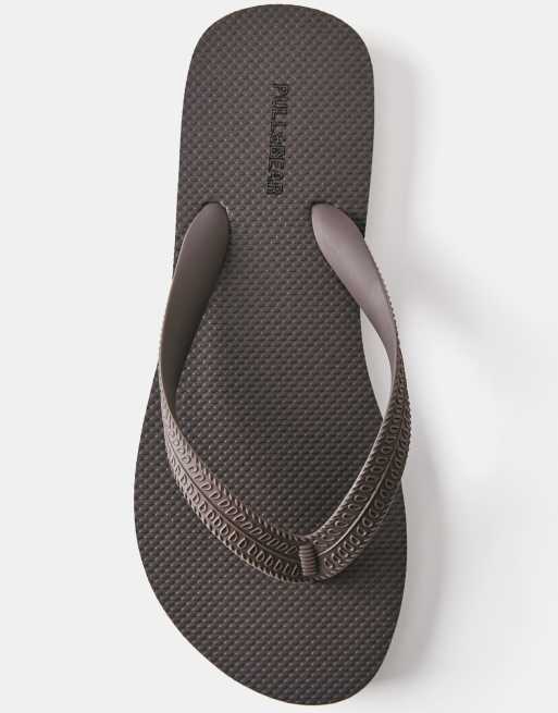 Pull&Bear - Platte sandalen in bruin, 3 van 4