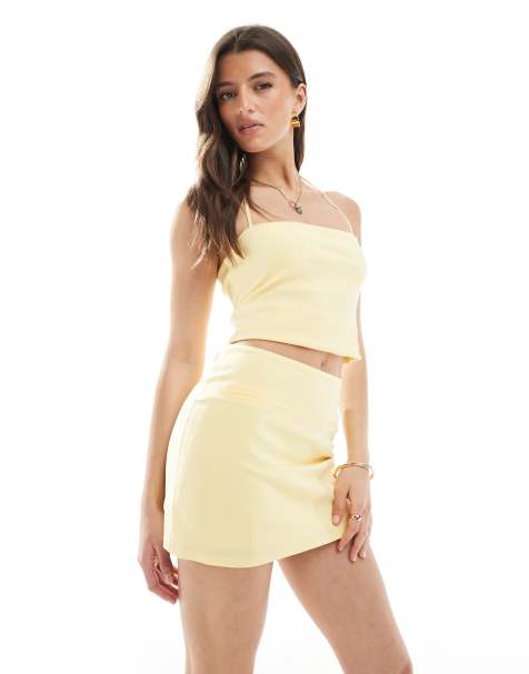 Pull&Bear pocket detail mini skirt in pale yellow - part of a set - view 1