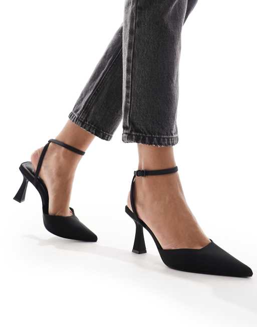 Pull&Bear pointed toe heel in black