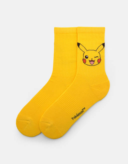 Pull&Bear – Pokémon – Socken in Gelb mit Pikachu-Motiv, 2 von 4