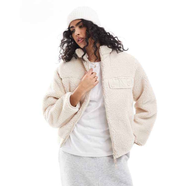Pull Polaire Teddy Femme Avec Col Montant Et Demi-zippé - Chaud Et Confortable Pour L'automne-hiver