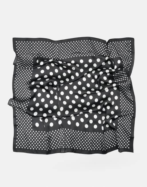 Pull&Bear Polka dot scarf in black, 2 of 5