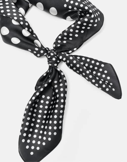 Pull&Bear Polka dot scarf in black, 5 of 5