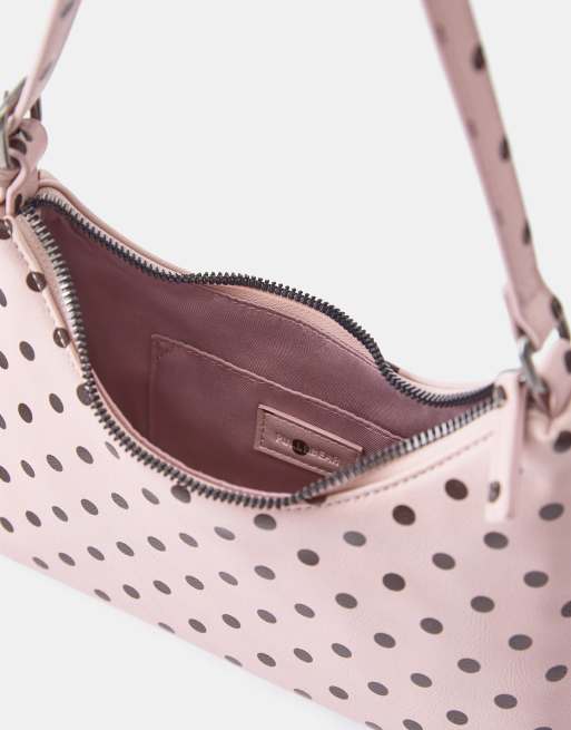 Pull&Bear Polka dot shoulder bag in pink, 4 of 4