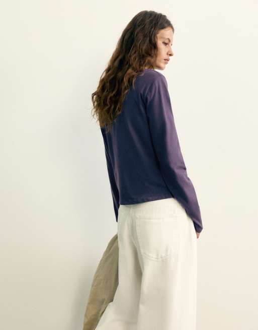 Pull&Bear polo à manches longues bleu marine, 2 de 7