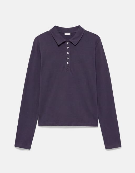 Pull&Bear polo à manches longues bleu marine, 5 de 7