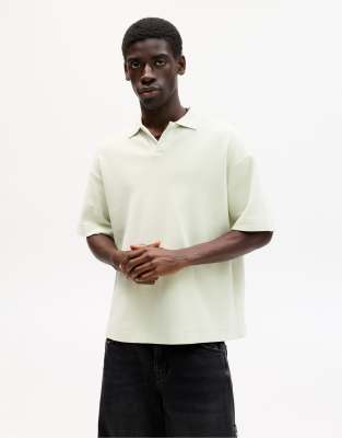 Polo coupe carre  manches courtes - Mousse - Pull & bear - Modalova