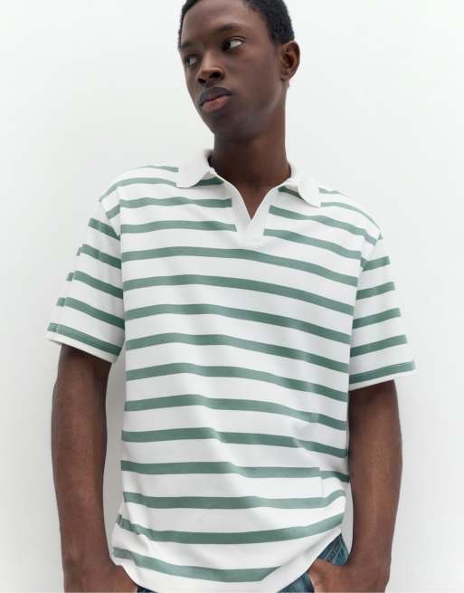 Pull&Bear - Polo manches courtes en maille interlock - Marron, 3 de 7