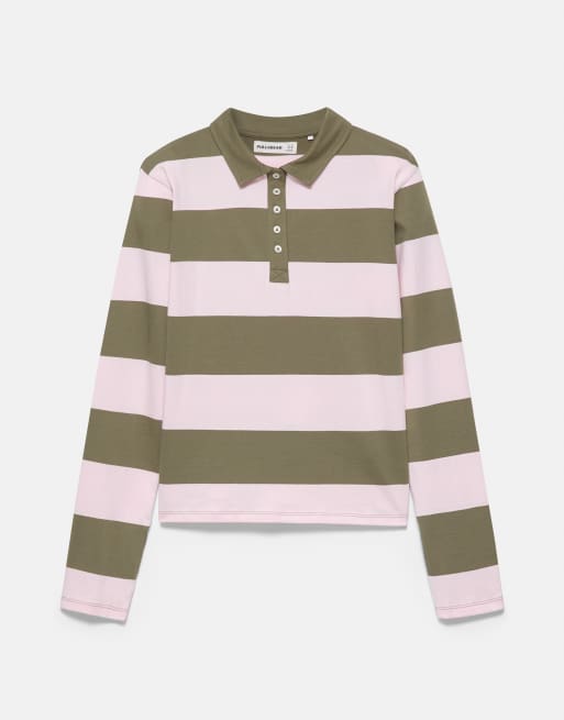 Pull&Bear polo shirt met lange mouwen en strepen, 5 van 7