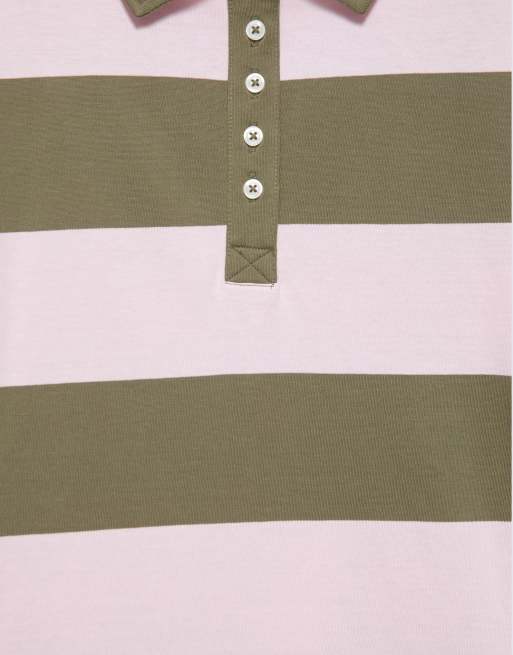 Pull&Bear polo shirt met lange mouwen en strepen, 6 van 7
