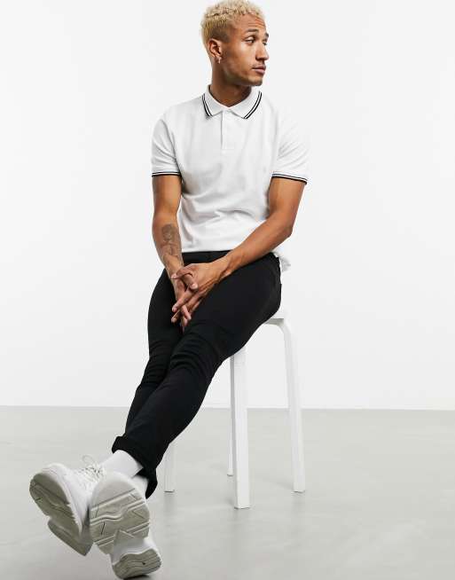 Pull&Bear - Poloshirt in wit