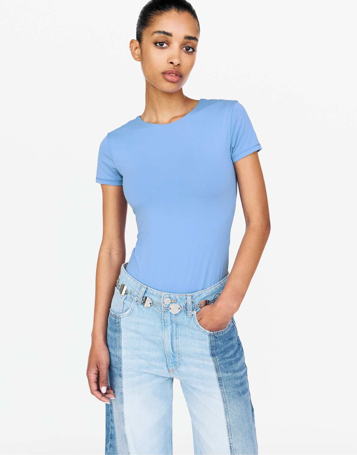 Pull&Bear Polyamide bodysuit in blue