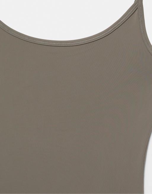 Pull&Bear polyamide bodysuit with thin straps in green, 7 of 7