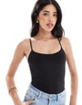 [Pull & Bear] Pull & Bear polyamide sculpt strappy body in black M BLACK