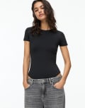 [Pull & Bear] Pull & Bear polyamide short sleeve body in black XS BLACK