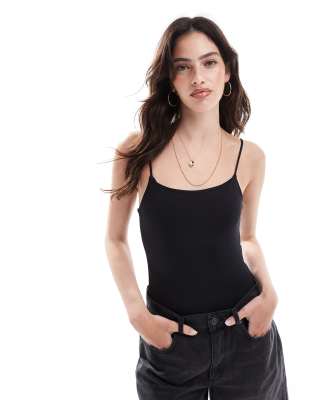 Pull&Bear polyamide strappy body in black | ASOS