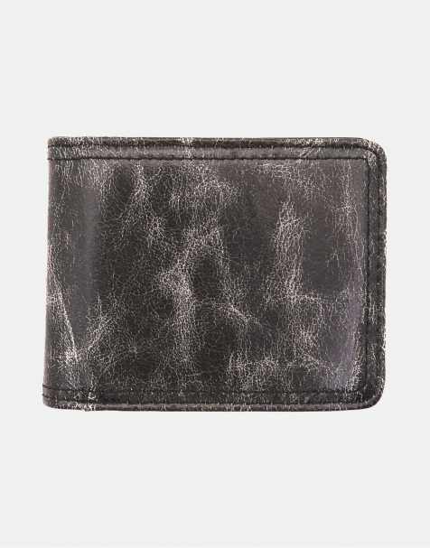 Pull&Bear - Portafoglio grigio in pelle sintetica sbiadita - view 1