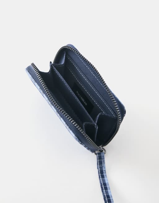Pull&Bear portamonete a quadri blu, 3 di 4