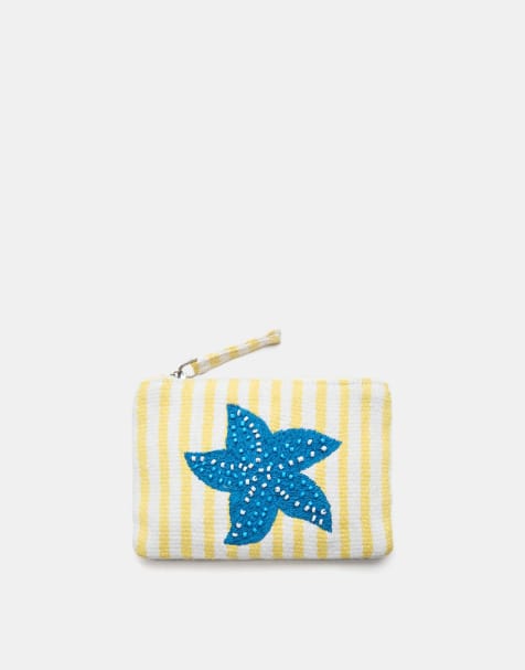 Pull&Bear - Portamonete giallo a righe con stella - view 1