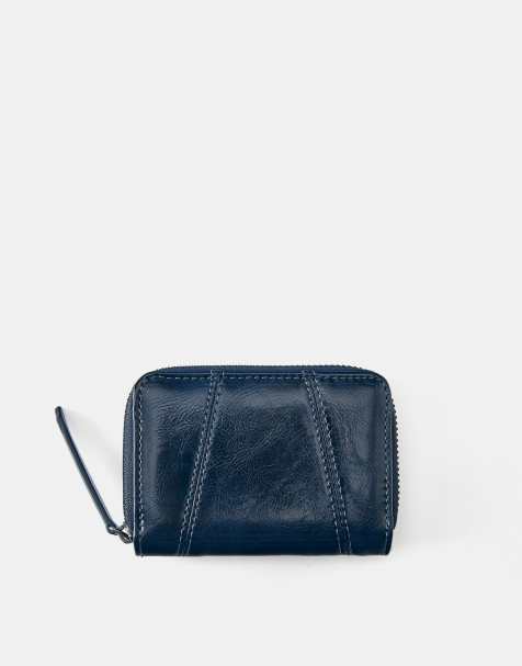 Pull&Bear portefeuille effet usé bleu - view 1