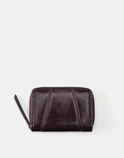 Pull&Bear portefeuille effet usé bordeaux - view 1
