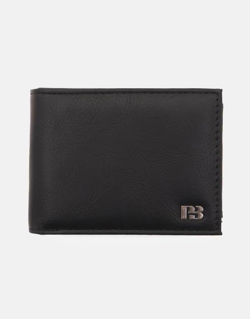 Pull&Bear - Portefeuille en similicuir - Noir