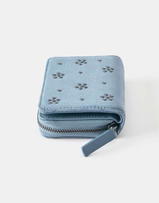 Pull&Bear portemonnee met studs in blauw, 2 van 4