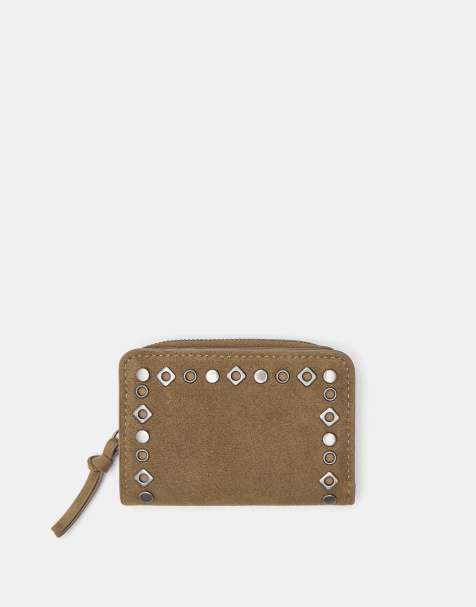 Pull&Bear - Portemonnee met studs in bruin - view 1
