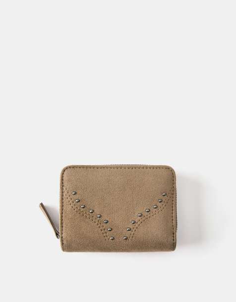 Pull&Bear - Portemonnee met studs in bruin - view 1