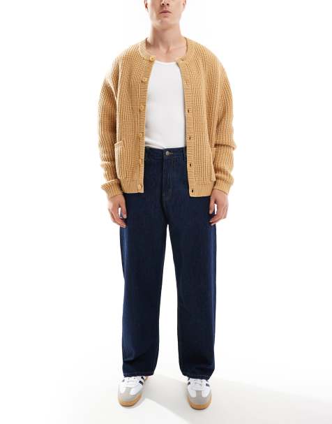 Pull&Bear - Posede, løse og mørkeblå jeans - view 1