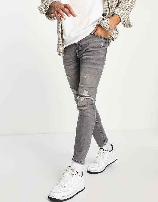 Pull&Bear - Premium - Smaltoelopende jeans in zwart met wassing
