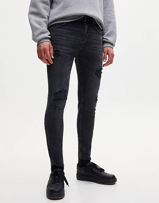 Pull&Bear premium super skinny jeans in black | ASOS