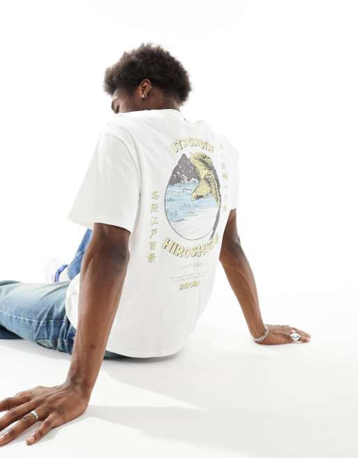 Pull&Bear printed bird T-shirt in white