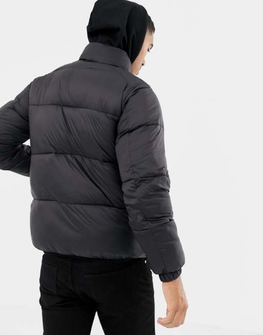 Pull Bear puffer jacket in black ASOS