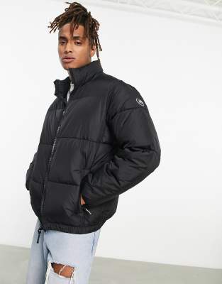 Pull & Bear puffer jacket in black