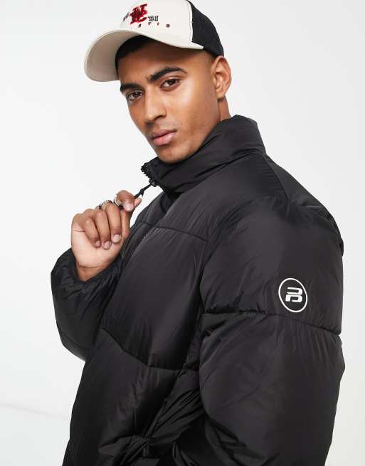 Pull&Bear puffer jacket in black, 4 of 4