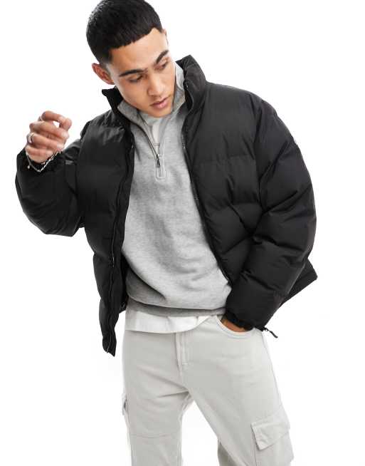 Pull Bear puffer jacket in black