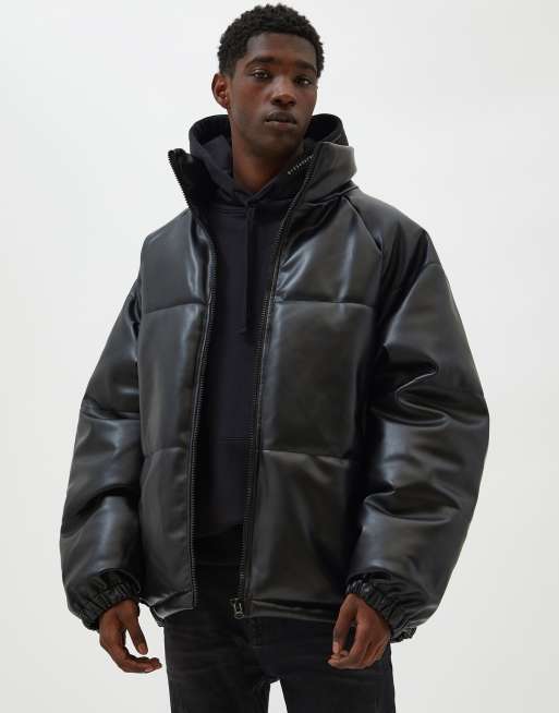 Pull&Bear puffer jacket in black