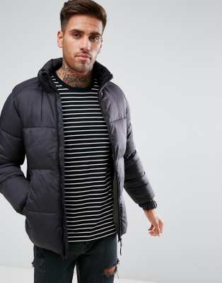 pull&bear half zip padded jacket