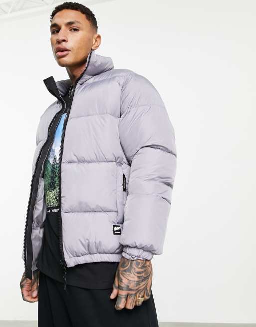 Pull&Bear puffer jacket in grey | ASOS