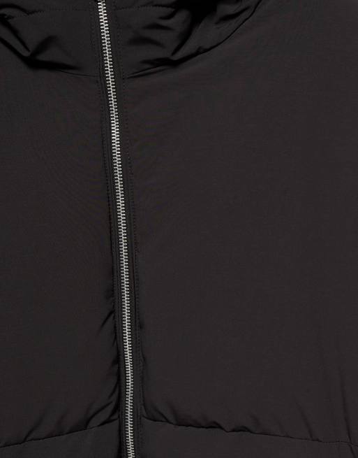 Pull&Bear Puffer jacket with hood in black, 6 of 7